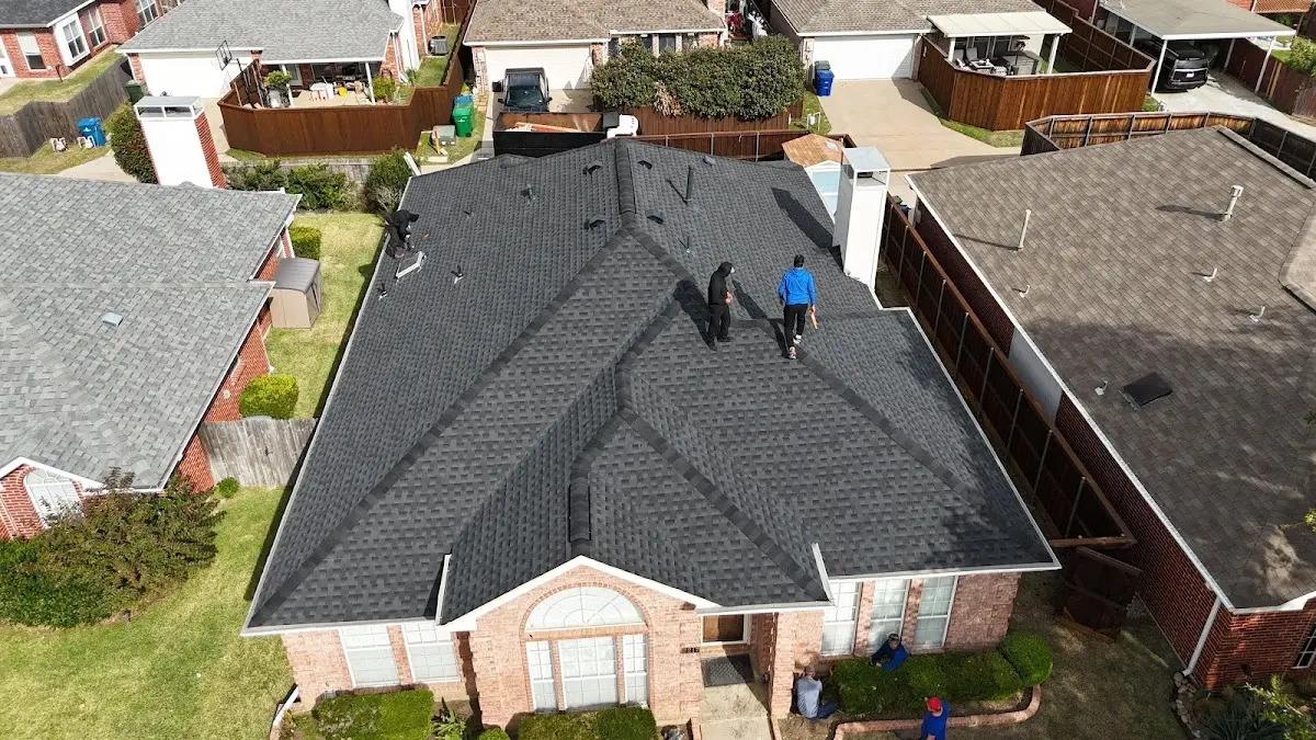 Slate & Tile Roof Repair work in progress on a Hailey property